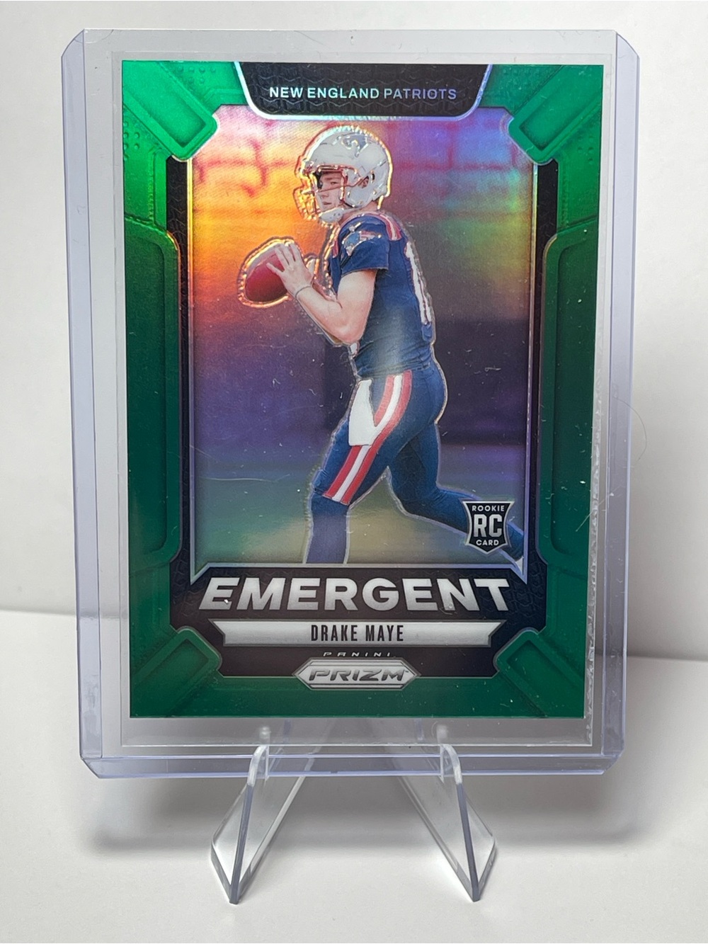 Panini Prizm Patriots green refractor Rookie Card - Drake Maye